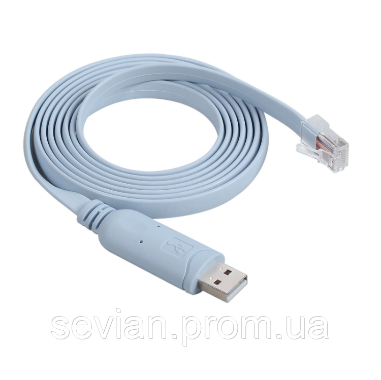 Кабель пристроїв USB2.0 A-RJ45(RS232) M/M (Cisco) Lucom (62.09.8309) 1.8m FTDI232+ZT213