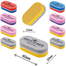 Овальний баф mini (Дизайнер) 180/240 гріт для шліфування нігтьової пластини, 4 см