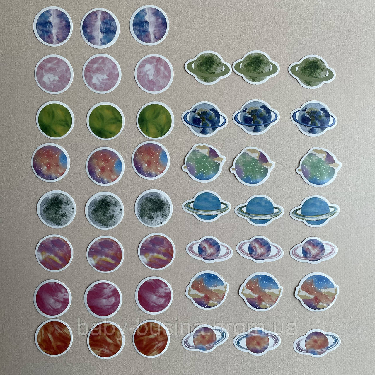 Наклейка-стикер «Планети» 3-4 см, ціна 69 грн — Prom.ua (ID#1660738466)