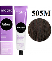 Стойкая крем краска Matrix SOCOLOR.Pre-Bonded Extra Coverage 505M Светлый шатен мокка 90 мл