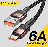 Кабель ESSAGER USB Type-C 6A 66W Q.C. 3.0-4.0  1 метр швидкий заряд і передача даних, фото 2