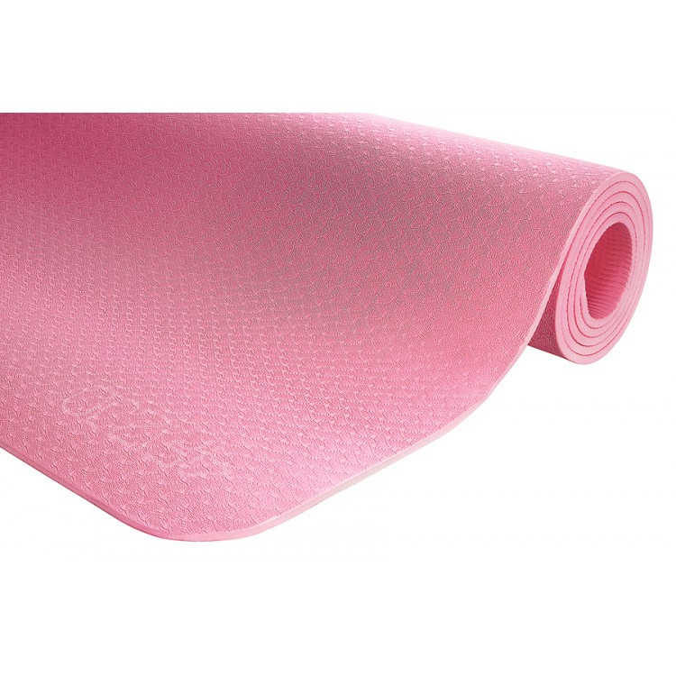 Килимок (мат) для йоги та фітнесу 183 х 61 х 0.6 см 4FIZJO TPE 4FJ0152 Pink для будинку і спортзалу