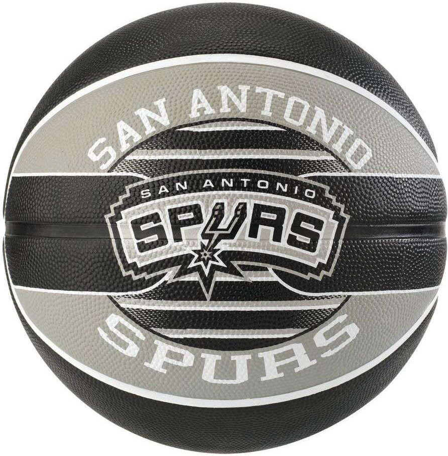 М'яч баскетбольний гумовий Spalding NBA Team SA Spurs Size 7 для вулиці та спортзалу