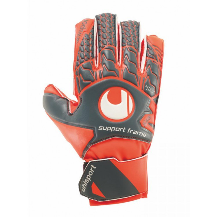 Воротарські рукавички футбольні Uhlsport Aerored Soft SF Junior Size 4 Orange/Grey латексні оранжевого кольору