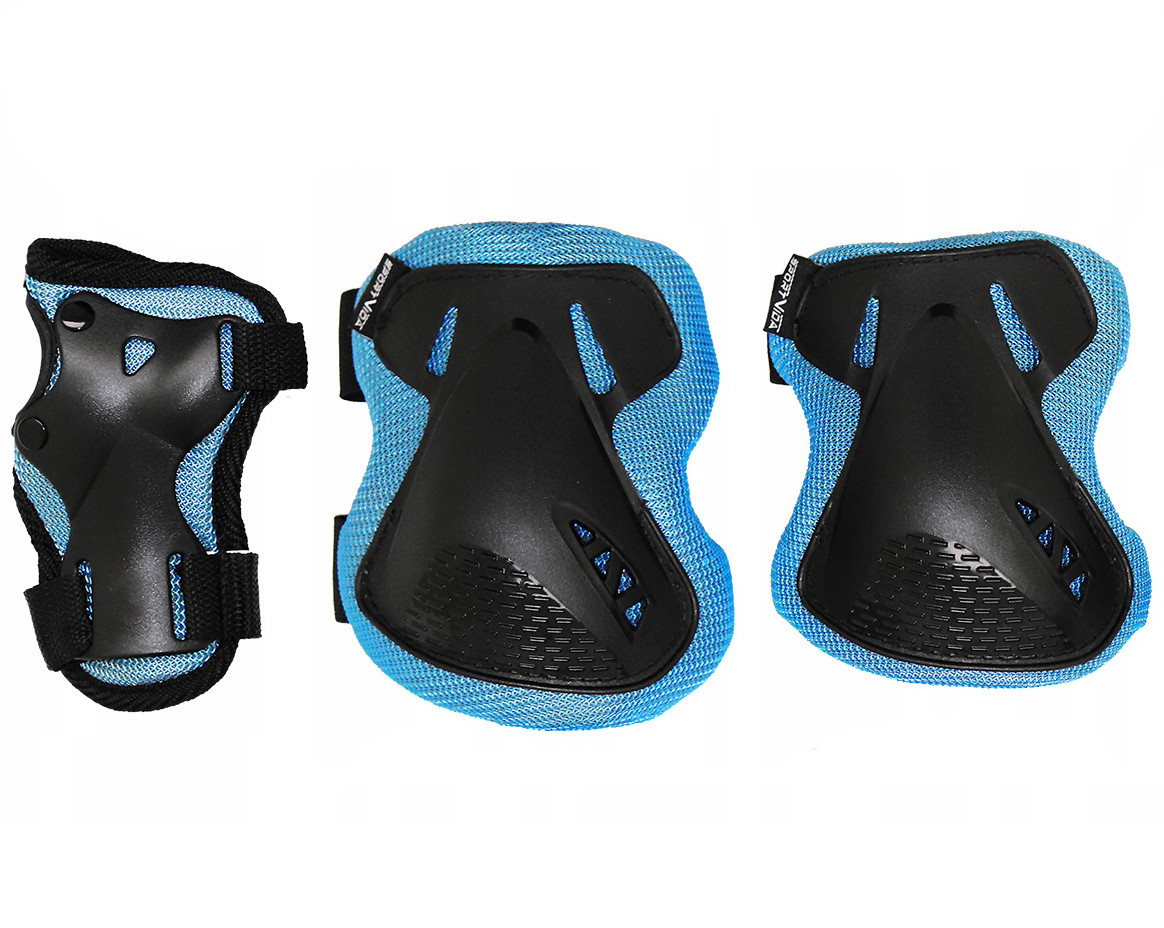 Комплект захисний спортивний SportVida SV-KY0005-M Size M Blue/Black манжети, налокітники і наколінники