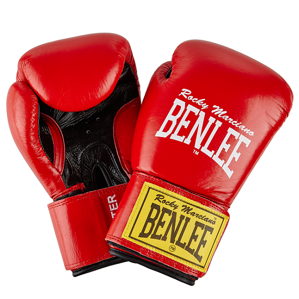 Рукавиці боксерські шкіряні 12oz (340 г) Benlee FIGHTER червоно-чорні для будинку і спортзалу