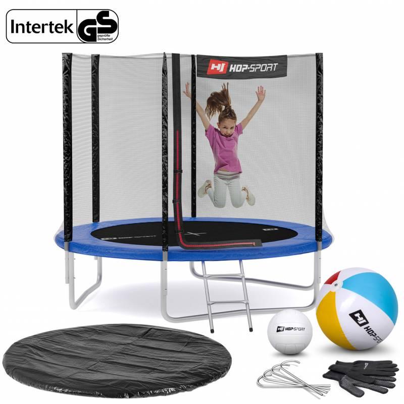 Батут Hop-Sport 8ft (244cm) blue з зовнішньою сіткою