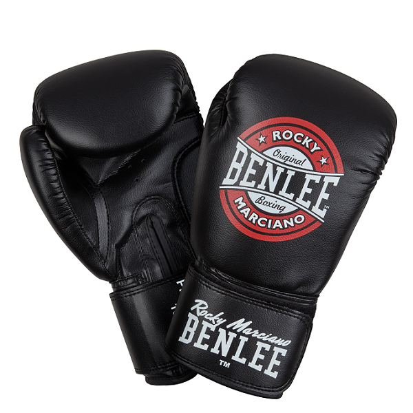 Рукавички боксерські 12 унцій (340 р.) кожзам Benlee PRESSURE 12oz PU чорно-червоно-білі на липучці