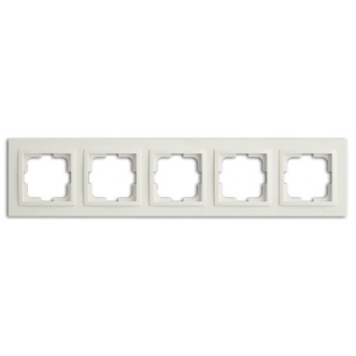 Рамка розетки горизонтальна п'ятимісна, Mono Electric, DESPINA (білий), фото 1