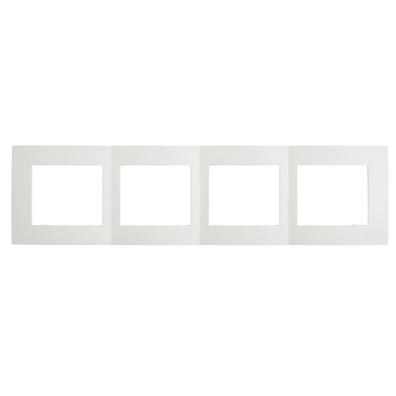 Рамка для розетки 4-місна, горизонтальна, вертикальна, біла, чотири пости, Mono Electric, MONTE, фото 1