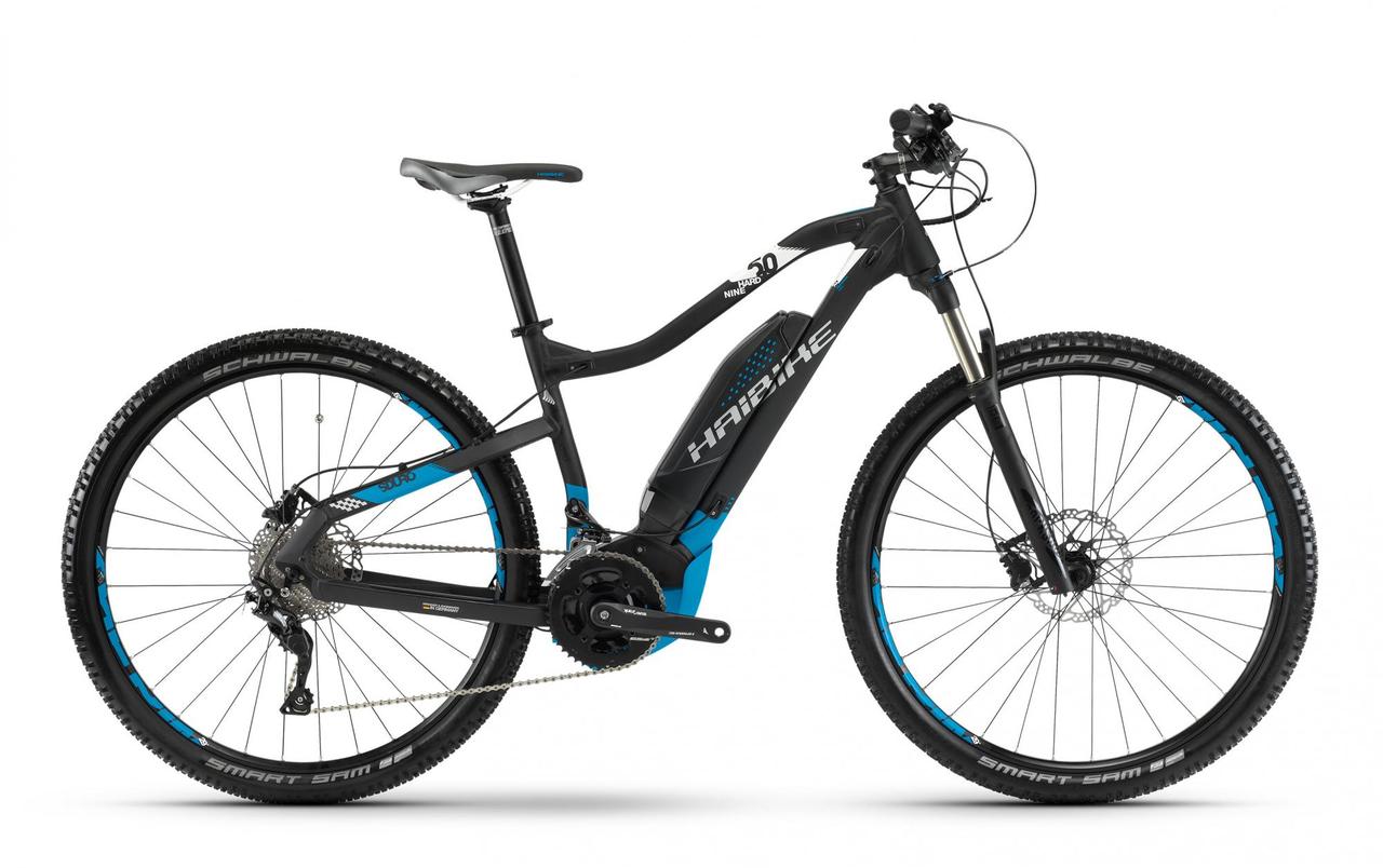 Електровелосипед гірський Haibike SDURO HardNine 5.0 500Wh 29", рама M, чорно-синьо-білий, 2018