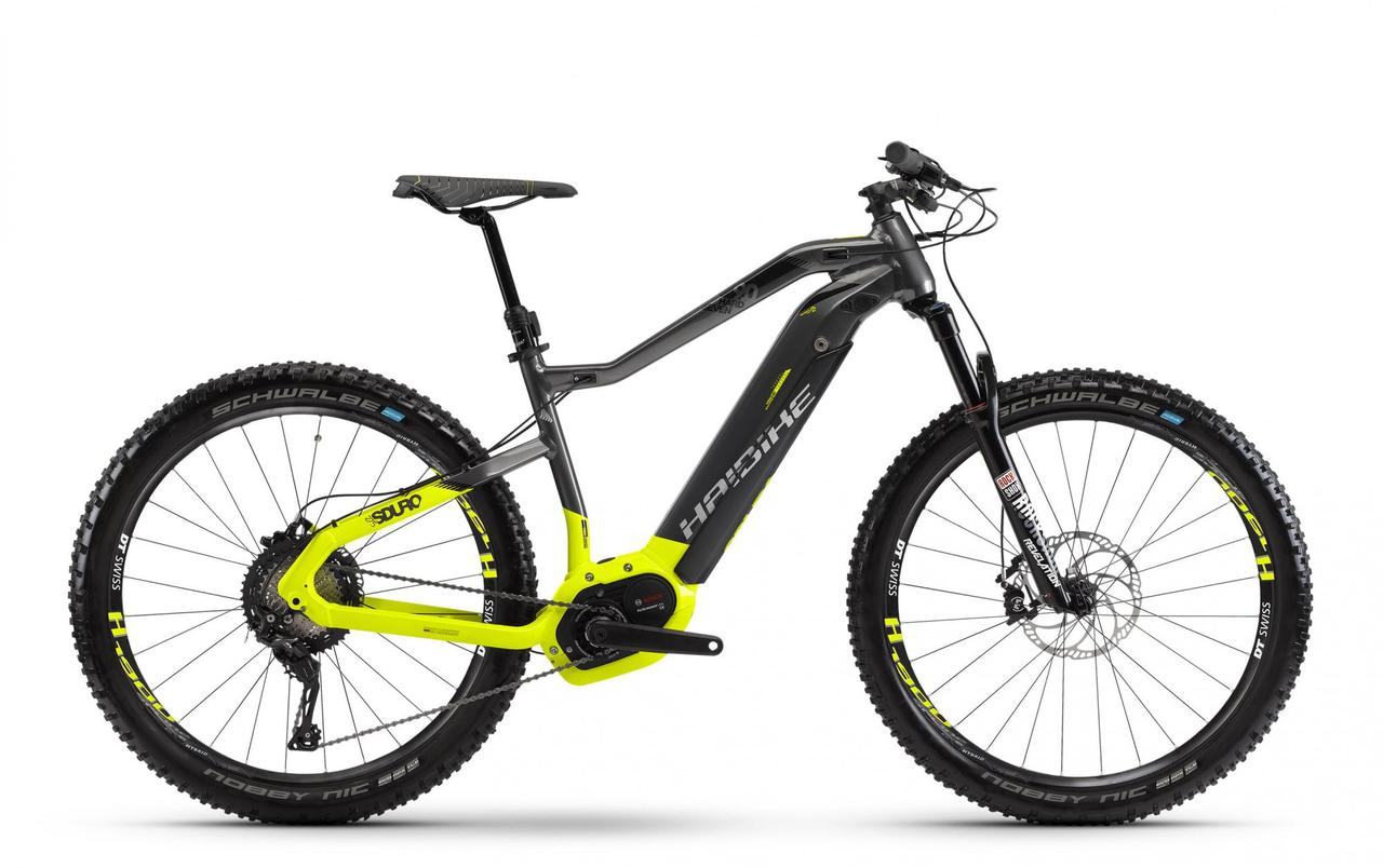 Електровелосипед гірський Haibike SDURO HardSeven 9.0 500Wh 27,5", рама L, титан-чорно-жовтий, 2018