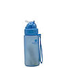 Пляшка для води CASNO 400 мл MX-5028 More Love Блакитна з соломинкою, фото 4