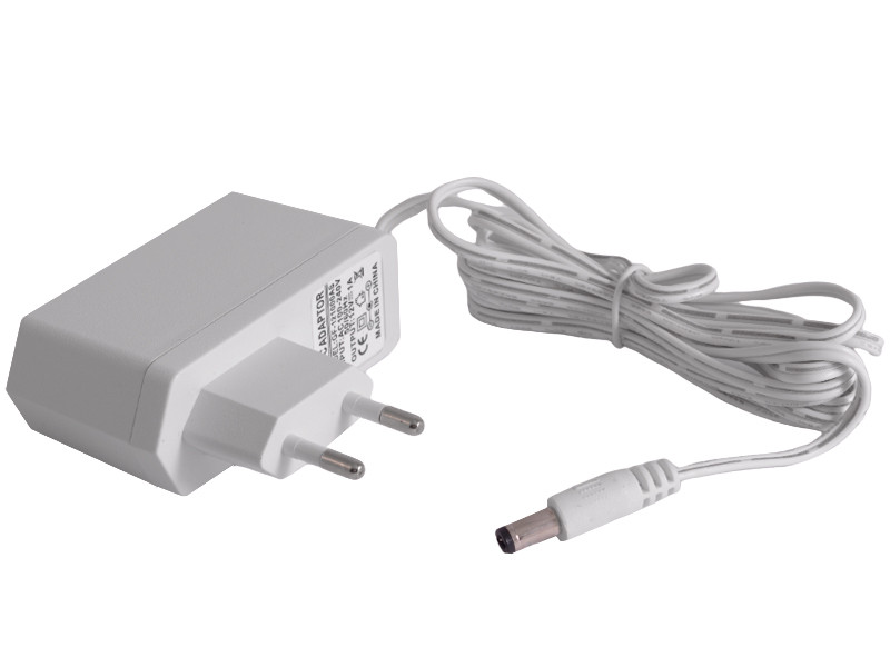 Блок живлення 12W-IP44 1А пластик 2000мм-провід 12V розеточний білий LEDUA, фото 1