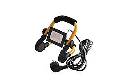 Прожектор LED 10w 6500K IP65 560LM чорний +підставка (жовта) +провід (1,5м) / LMP98-10 Лємансо