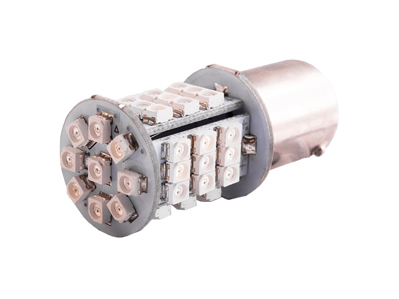 Світлодіодна авто лампа T25-1206-45SMD 1156 жовтий 12V LEDUA
