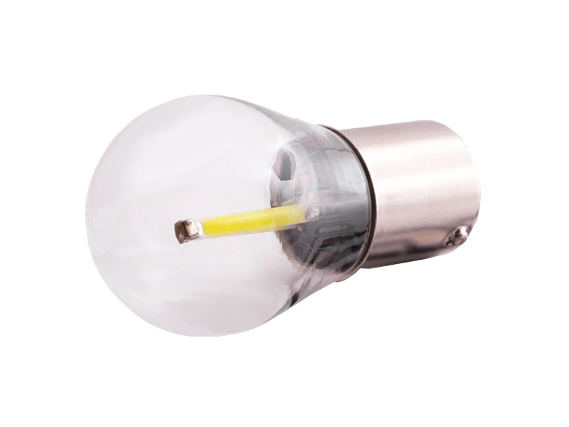 Світлодіодна авто лампа T25-2COB 1156 скло білий 12V LEDUA