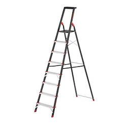 Драбина 8 щаблів, ТМ "ІНТЕРТУЛ" сталевий профіль, висота верхнього щабля 1720 мм, 527х1437х2221мм,