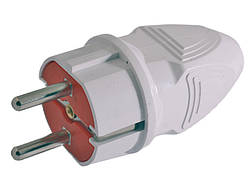 Вилка пряма з заземленням біла / LMA3320 Лємансо