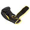 Боксерські рукавиці PowerPlay 3018 Чорно-Жовті 16 унцій, фото 3