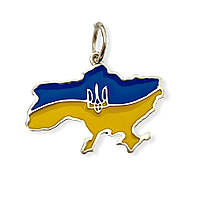 Срібна підвіска з карткою України БР-0087631