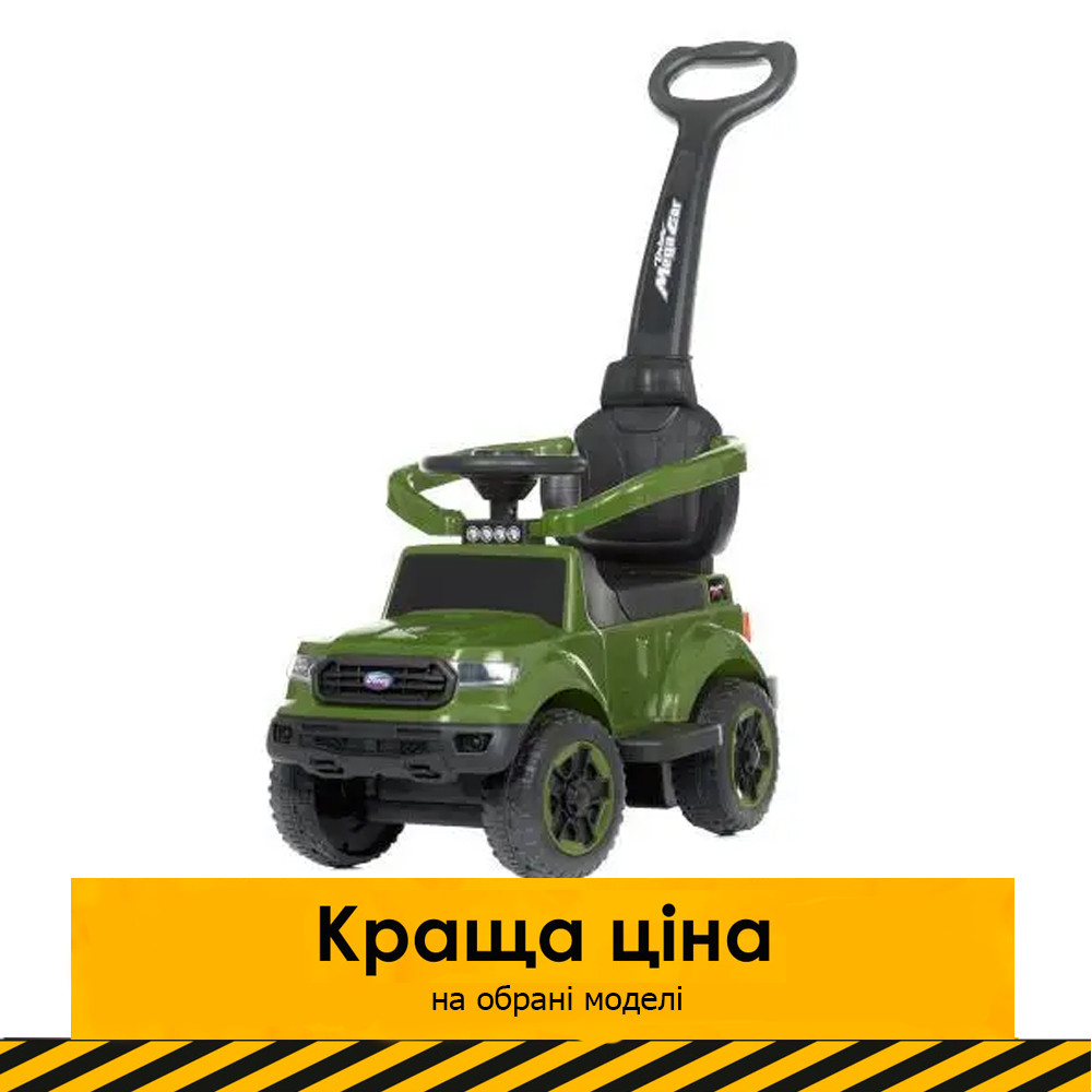 Каталка-толокар Ford з батьківською ручкою Джип Bambi M 4564-10 Хакі