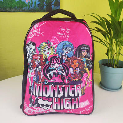 Шкільний рюкзак для дівчинки Monster High рожевий з чорним 40*29*18 см