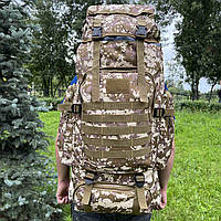 Рюкзак военный тактический туристический 80-85 литров пиксель песочный