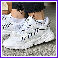 Кросівки жіночі Adidas Ozweego white / Адідас Озвіго білі / адідаси світлі стильні красовки кроси