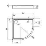Душовий піддон Qtap Robin 309912C 90x90x12 см + сифон, фото 3
