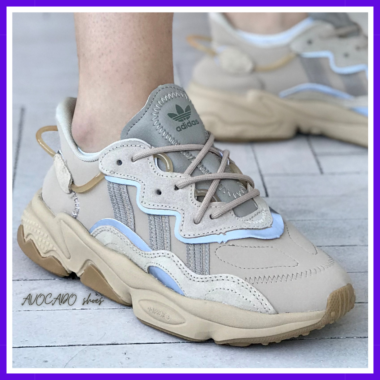 Купить Кроссовки женские Adidas Ozweego beige reflective / Адидас ...