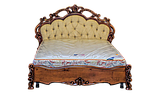 Ліжко різьблена з дерева ручної роботи біла, фото 2
