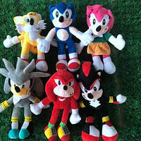 Мягкая игрушка мультфильма "Соник" Sonic The Hedgehog Shadow Amy Rose Tails Silver Knuckles