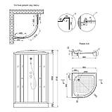Душовий бокс Lidz Tani SB90x90.SAT.LOW.GR, скло тоноване 4 мм, фото 3