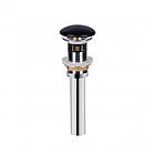 Донний клапан для раковини Qtap PU03O 70х70х227.5 Matt black з переливом