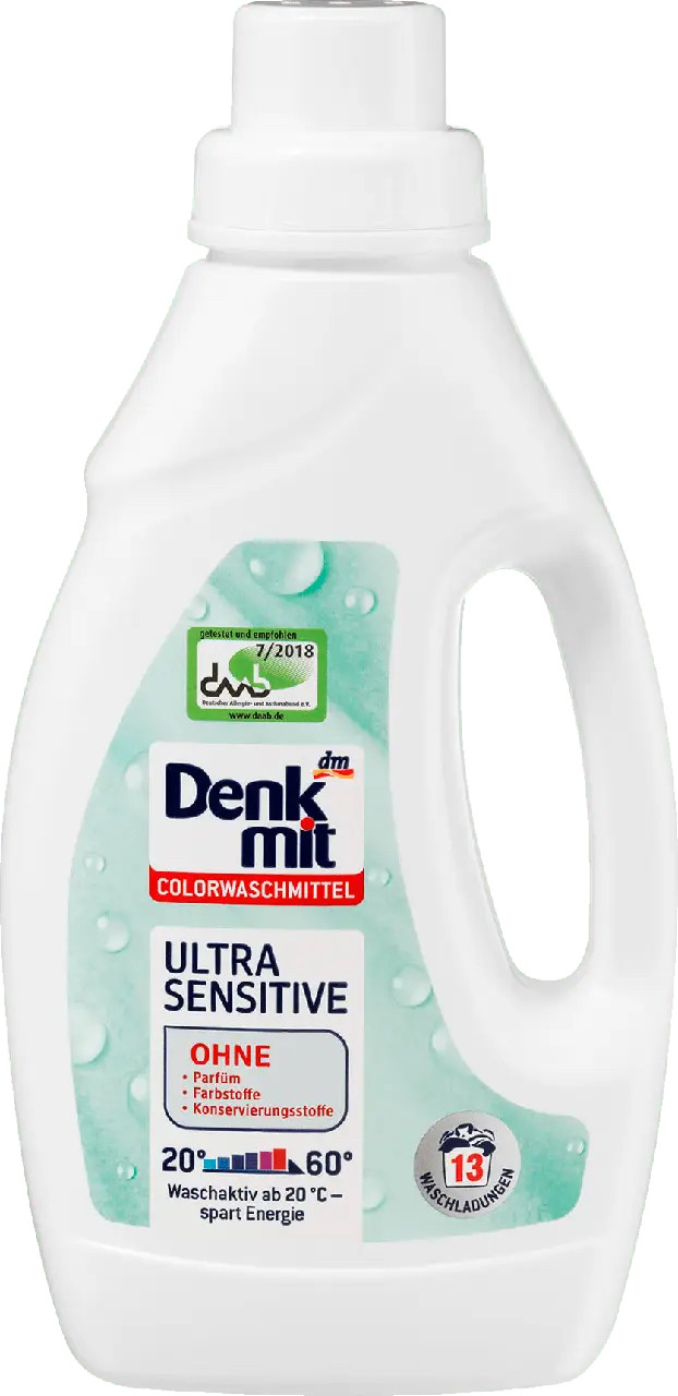 Бесфосфатный гель для стирки цветного DenkMit Sensitive Color 13 стирок ...