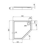 Душовий піддон Qtap Diamond 309912 90x90x12 см + сифон, фото 3