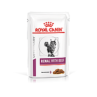 Консерва Royal Canin Renal Feline Beef Pouches підтримання функції нирок для дорослих котів 12х 85 грам