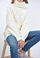 Базовый молочный свитер из шерсти Италия Размерный ряд XS, S, M, L, XL