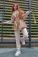 Женская жилетка из эко кожи безрукавка с карманами в больших размерах