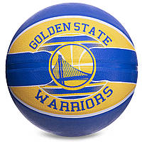 Мяч баскетбольный резиновый Spalding NBA Team Golden State Warriors 83515Z размер 7 Yellow-Blue