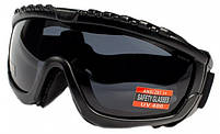 Окуляри захисні з ущільнювачем Global Vision Ballistech-1 (smoke) Anti-Fog, чорні, фото 3