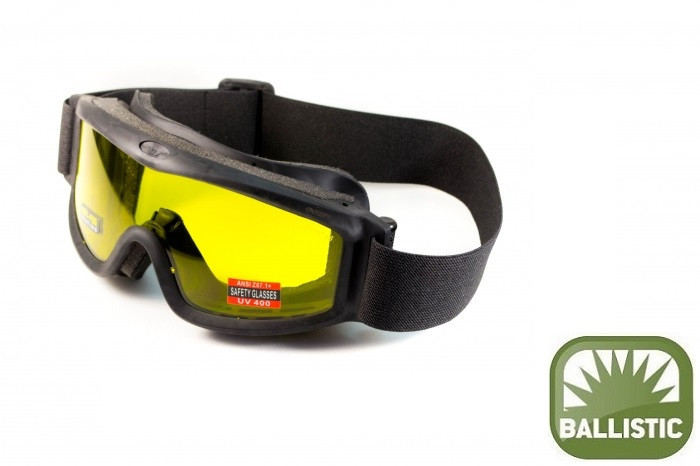 Окуляри захисні з ущільнювачем Global Vision Ballistech-3 (yellow) Anti-Fog, жовті