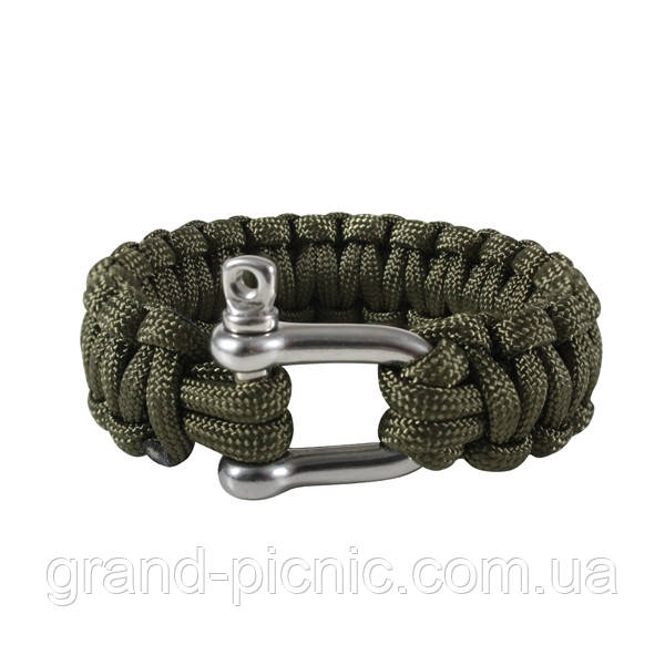 Тактичний браслет для виживання з паракорду олива, фото 1