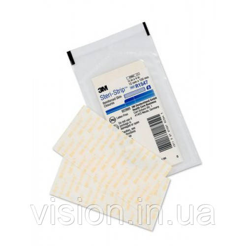 Смужки для безшовного закриття ран 12 мм*100 мм 3M Steri-strip 6 шт. сині (R1547)/Стріп, фото 1