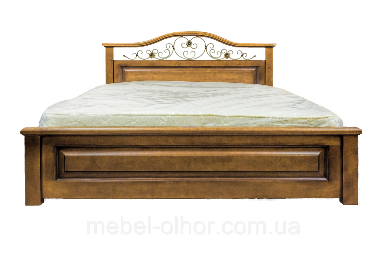 Ліжко з дерева Віра (з кованим елементом) 160*200