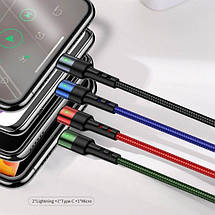 Універсальний кабель USAMS U26 4in1 USB to Combo (2A, 0.35m) кольоровий, фото 3