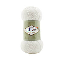 Alize ALPACA ROYAL NEW (Альпака Роял) № 55 белый (Пряжа альпака, нитки для вязания)