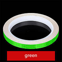 Светоотражающая наклейка Flickers 1 см, полоска 8 метров Зелёный
