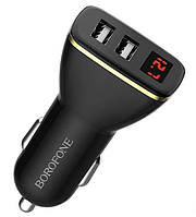 Автомобильное зарядное устройство Borofone BZ11 Speed map с двумя портами и цифровым дисплеем